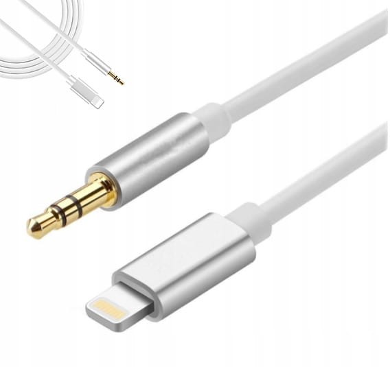 AUX Lightning mini Jack 3,5mm kabel iPhone iPad 1M - fotka 1