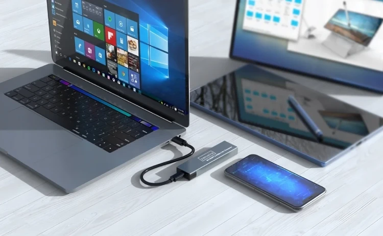 Skříň SSD NVME/SATA PCIe M.2 USB-C M2 Gen2 - fotka 9