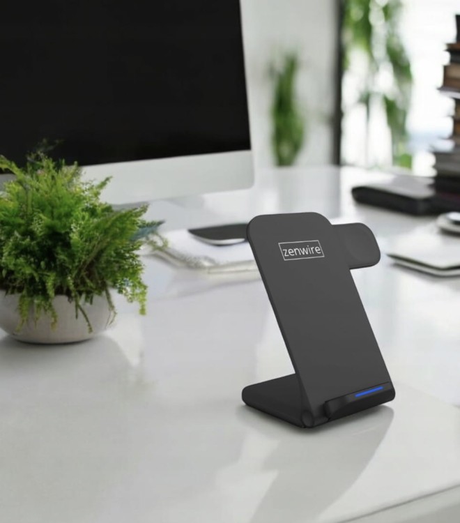 Ładowarka Indukcyjna Bezprzewodowa 3w1 USB-C Telefonu iPhone Samsung Watch QI 15W Zenwire A11B - zdjęcie 3