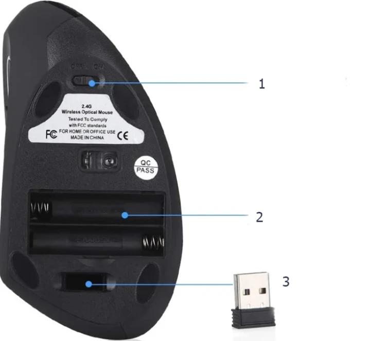 vertikální bezdrátová ergonomická myš ZenWire X7 - fotka 4