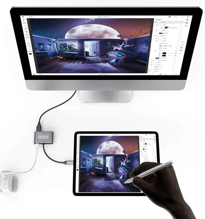 ADAPTÉR HUB USB-C 4W1 HDMI 4K VGA USB Zenwire BYL-2310 - fotka 9