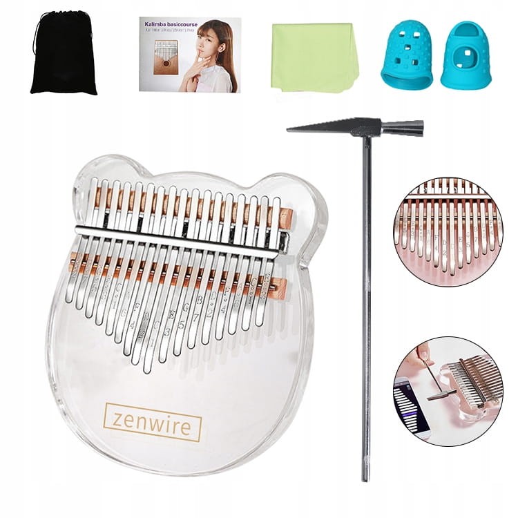 Kalimba Africký nástroj Piano Zanza Mbira 17-key Acrylic K-03a - fotka 1