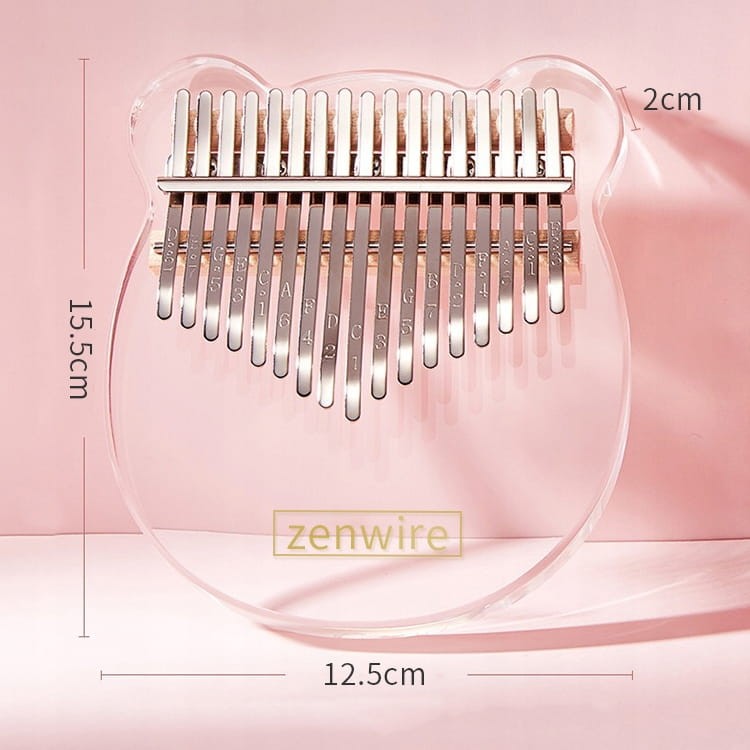 Kalimba Africký nástroj Piano Zanza Mbira 17-key Acrylic K-03a - fotka 5